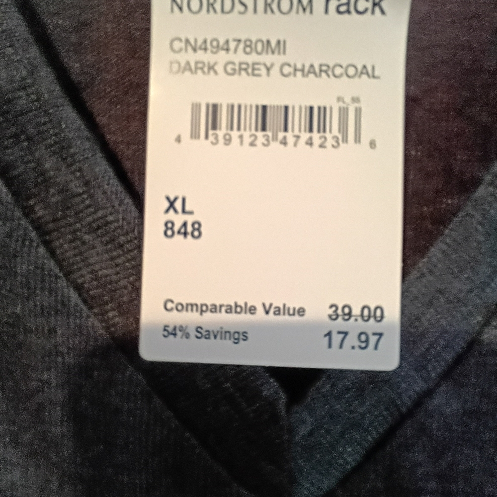 NWT caslon V-Neck Ladies Twist Front Top - Charcoal Size XL - Picture 6 of 9